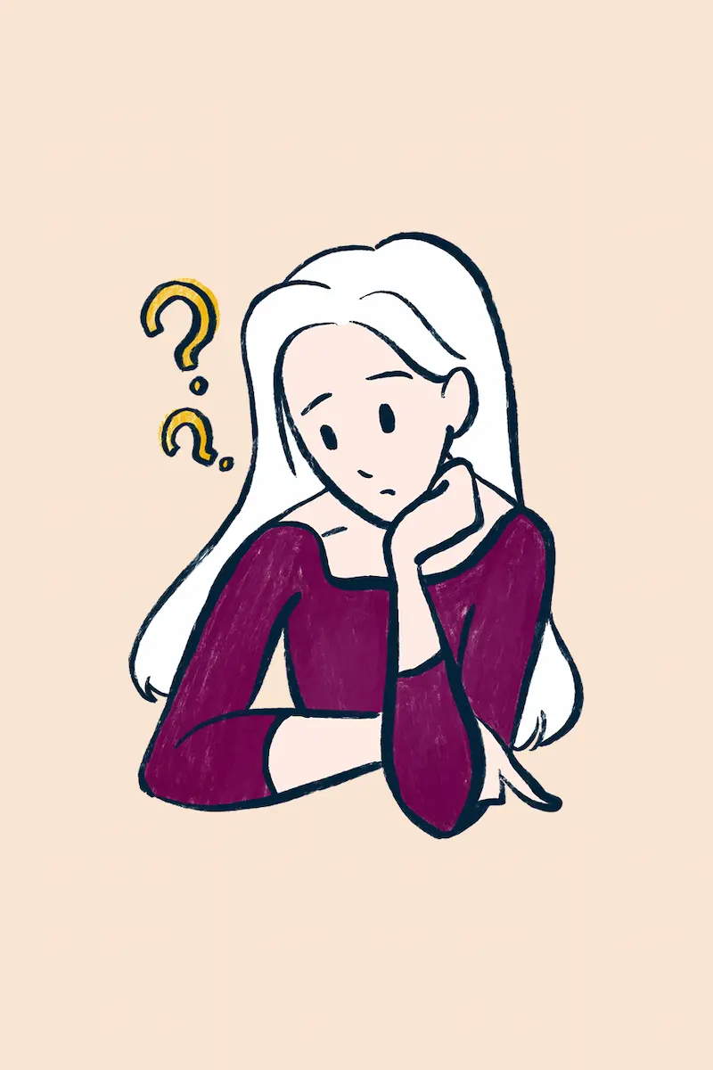 illustration montrant une femme qui réfléchit : représentation de la solitude