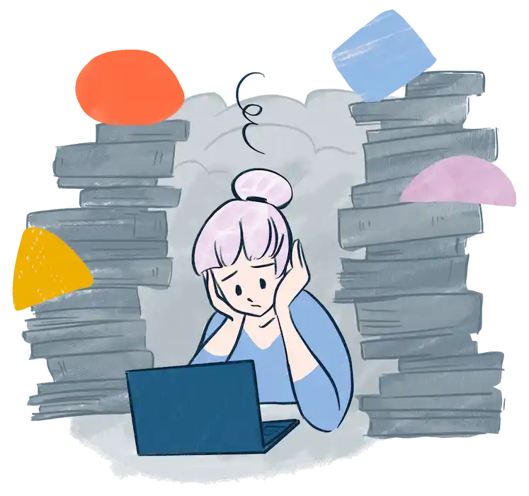 Personne débordée représentant le burn-out de l'entrepreneur·e